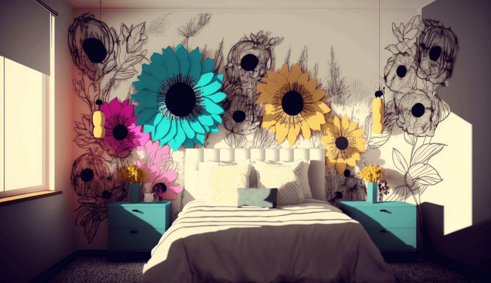 DIY Sustainable Flower Wall for Beautiful Bedroom Decor