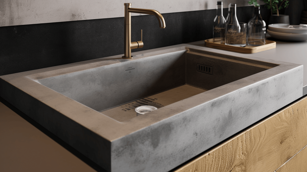 concrete kitchen sink