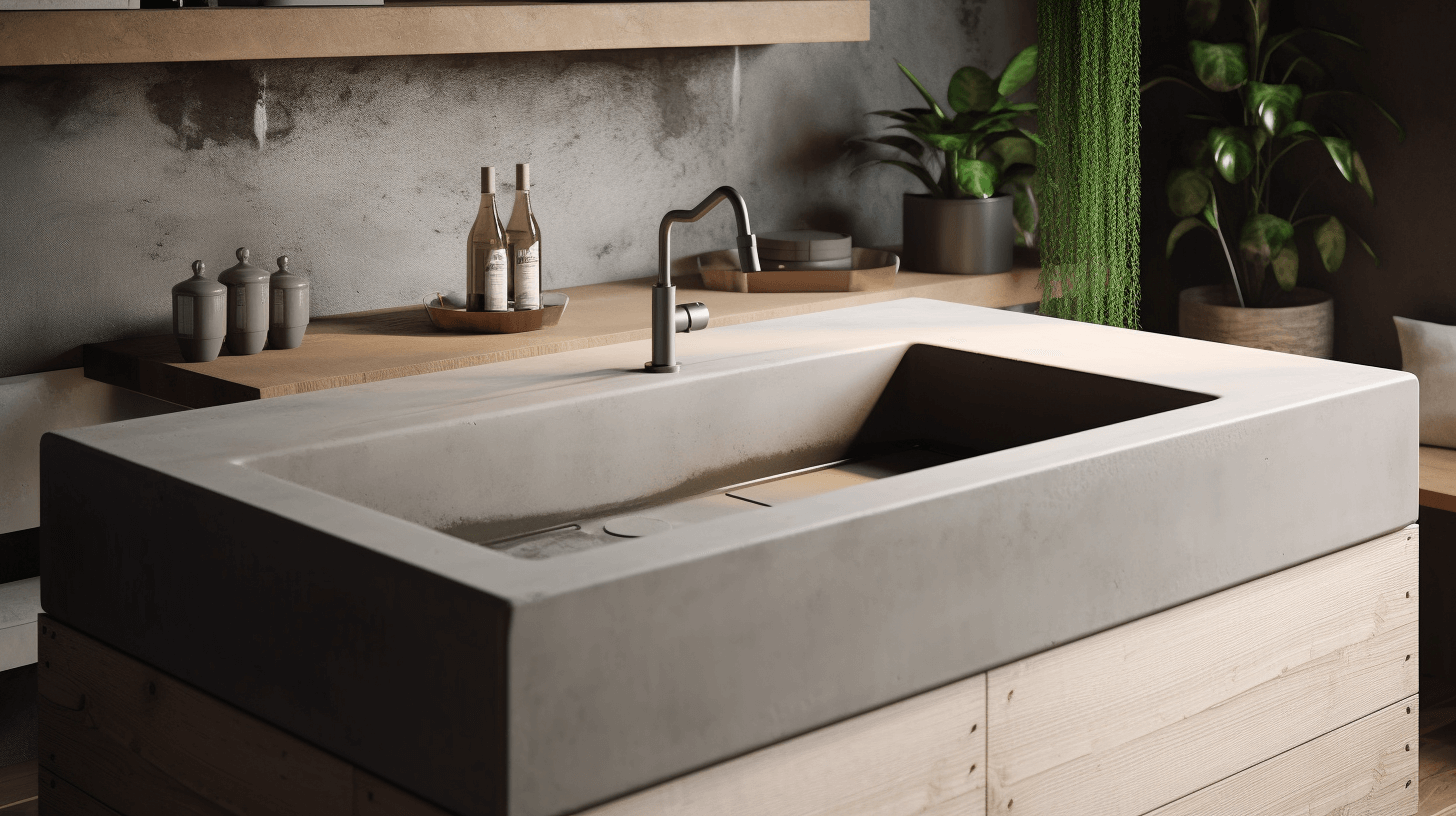 Maximizing Function And Style Concrete Kitchen Sinks   Concrete Kitchen Sink Pros And Cons 