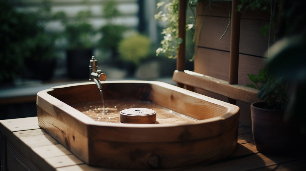outdoor wooden sink diy